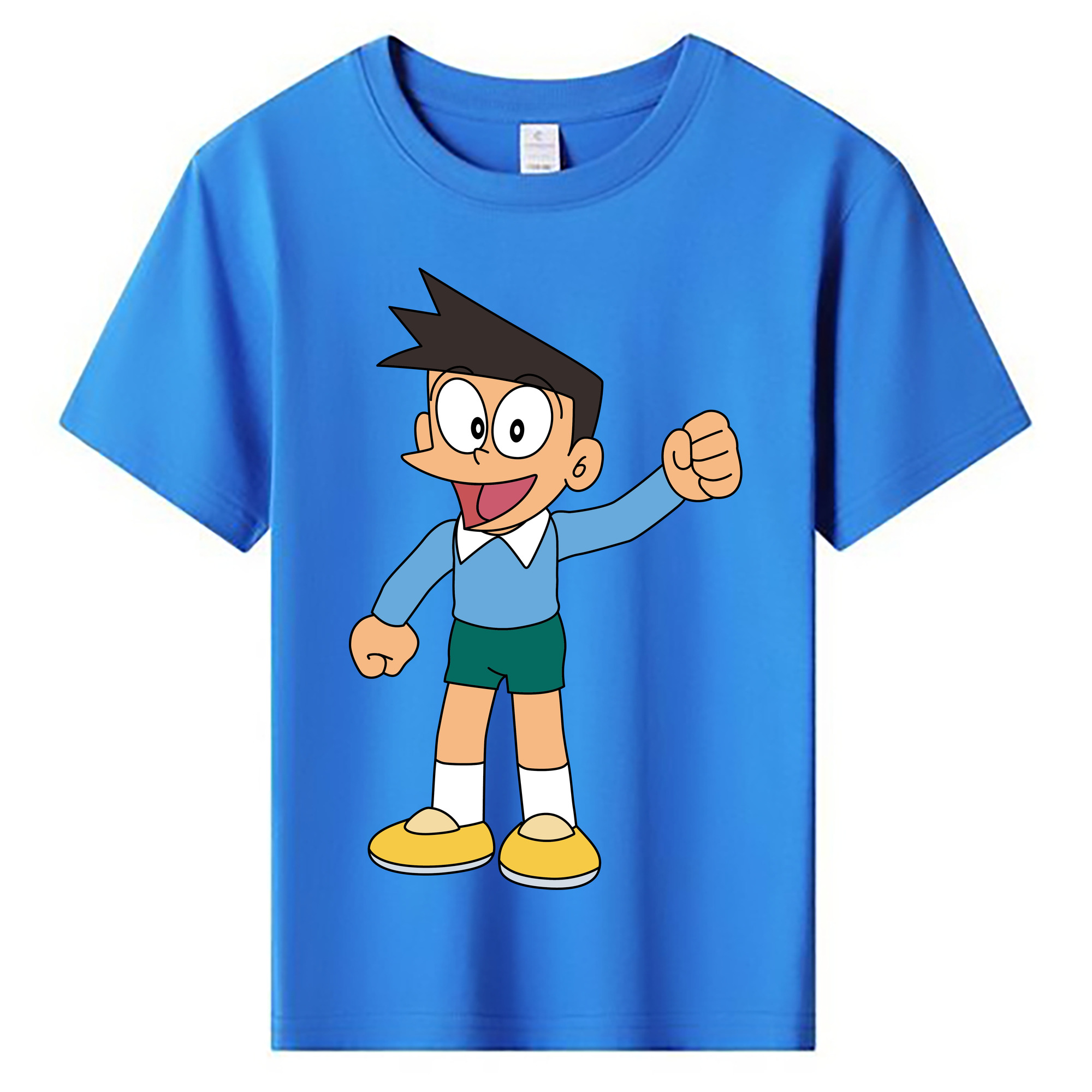 （画像用） ドラえもん 骨川 スネ夫 Doraemon Honekawa Suneo 綿100％キッズTシャツ（フロントプリント）